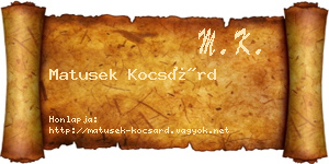 Matusek Kocsárd névjegykártya